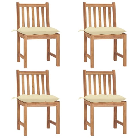  Krzesła ogrodowe, 4 szt., z poduszkami, lite drewno tekowe Lumarko!