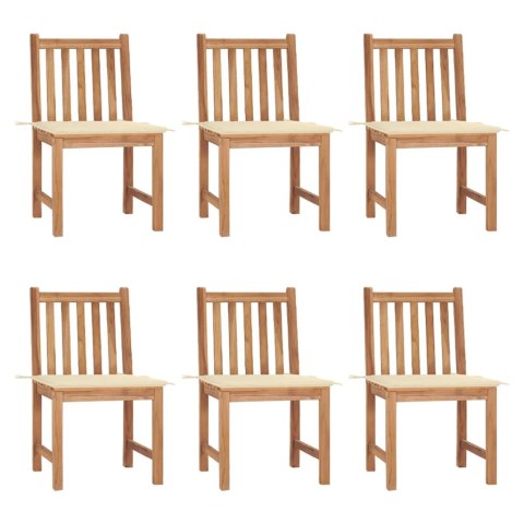  Krzesła ogrodowe z poduszkami, 6 szt., lite drewno tekowe Lumarko!