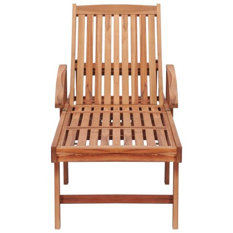  Leżaki z beżowymi poduszkami, 2 szt., lite drewno tekowe Lumarko!