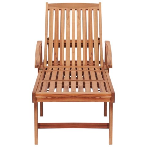  Leżaki z czarnymi poduszkami, 2 szt., lite drewno tekowe Lumarko!