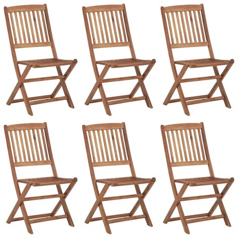  Składane krzesła ogrodowe 6 szt., z poduszkami, drewno akacjowe Lumarko!