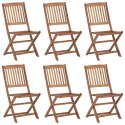  Składane krzesła ogrodowe 6 szt., z poduszkami, drewno akacjowe Lumarko!