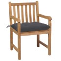  Krzesła ogrodowe z antracytowymi poduszkami, 6 szt., tekowe Lumarko!