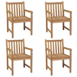  Krzesła ogrodowe z beżowymi poduszkami, 4 szt., drewno tekowe Lumarko!