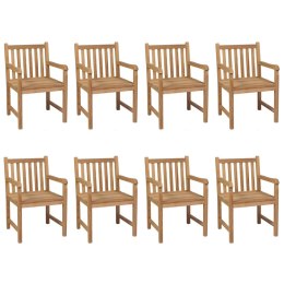  Krzesła ogrodowe z kobaltowymi poduszkami, 8 szt., tekowe Lumarko!