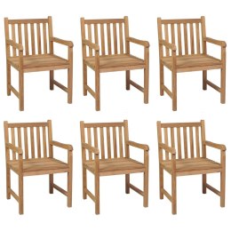  Krzesła ogrodowe z szarymi poduszkami, 6 szt., drewno tekowe Lumarko!