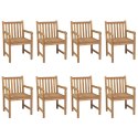  Krzesła ogrodowe z szarymi poduszkami, 8 szt., drewno tekowe Lumarko!