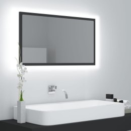  Lustro łazienkowe z LED, szare, 80x8,5x37 cm, płyta wiórowa Lumarko!