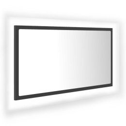 Lumarko Lustro łazienkowe z LED, szare, 80x8,5x37 cm, płyta wiórowa