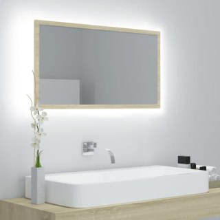  Lustro łazienkowe LED, kolor dąb sonoma, 80x8,5x37 cm, płyta Lumarko!