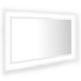 Lumarko Lustro łazienkowe LED, wysoki połysk, białe, 80x8,5x37 cm