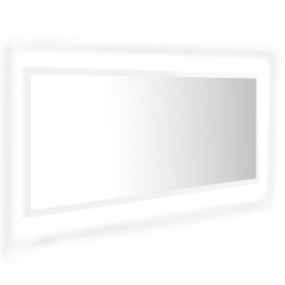 Lumarko Lustro łazienkowe z LED, białe na wysoki połysk, 100x8,5x37 cm