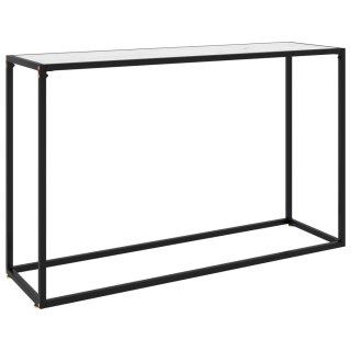  Stolik konsolowy, biały, 120x35x75 cm, szkło hartowane Lumarko!