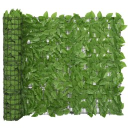  Parawan balkonowy, zielone liście, 400x100 cm Lumarko!