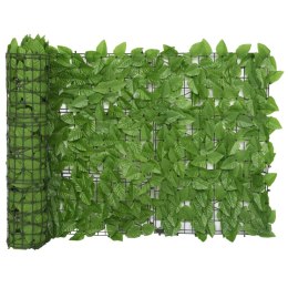  Parawan balkonowy, zielone liście, 400x75 cm Lumarko!