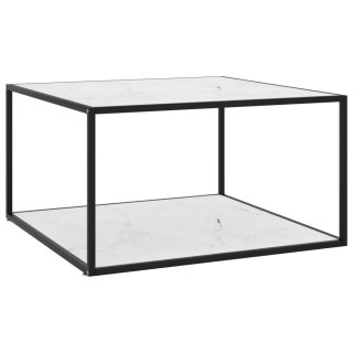  Stolik herbaciany, szkło w kolorze biały marmur, 90x90x50 cm Lumarko!