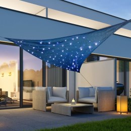 Lumarko Żagiel przeciwsłoneczny z 100 LED, jasnoniebieski, 3,6x3,6x3,6 m
