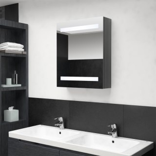  Szafka łazienkowa z lustrem i LED, lśniąca szarość, 50x14x60 cm Lumarko!