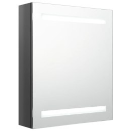  Szafka łazienkowa z lustrem i LED, lśniąca szarość, 50x14x60 cm Lumarko!
