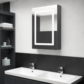  Szafka łazienkowa z lustrem i LED, szara, 50x13x70 cm Lumarko!