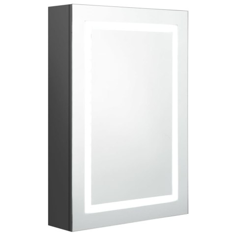  Szafka łazienkowa z lustrem i LED, szara, 50x13x70 cm Lumarko!