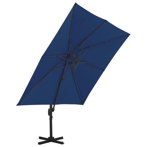  Parasol wiszący z aluminiowym słupkiem, 3x3 m, błękit lazur Lumarko!
