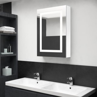  Szafka łazienkowa z lustrem i LED, lśniąca biel, 50x13x70 cm Lumarko!