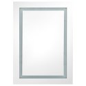  Szafka łazienkowa z lustrem i LED, lśniąca biel, 50x13x70 cm Lumarko!