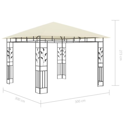  Altana z moskitierą i sznurem lampek, 3x3x2,73 cm, kremowa Lumarko!