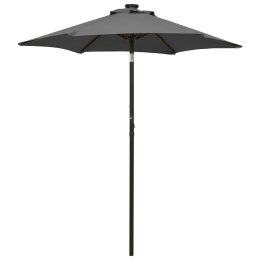  Parasol z lampkami LED, antracytowy, 200x211 cm, aluminium Lumarko!