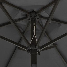  Parasol z lampkami LED, antracytowy, 200x211 cm, aluminium Lumarko!