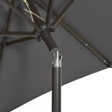  Parasol z lampkami LED, antracytowy, 200x211 cm, aluminium Lumarko!