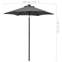  Parasol z lampkami LED, antracytowy, 200x211 cm, aluminium Lumarko!