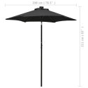  Parasol z lampkami LED, czarny, 200x211 cm, aluminium Lumarko!