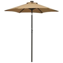  Parasol z lampkami LED, kolor taupe, 200x211 cm, aluminium Lumarko!