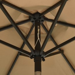  Parasol z lampkami LED, kolor taupe, 200x211 cm, aluminium Lumarko!