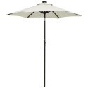  Parasol z lampkami LED, piaskowy, 200x211 cm, aluminium Lumarko!