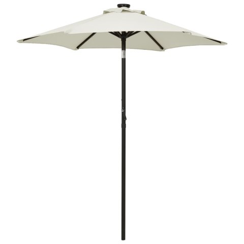  Parasol z lampkami LED, piaskowy, 200x211 cm, aluminium Lumarko!