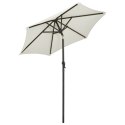  Parasol z lampkami LED, piaskowy, 200x211 cm, aluminium Lumarko!