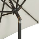  Parasol z lampkami LED, piaskowy, 200x211 cm, aluminium Lumarko!