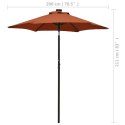  Parasol z lampkami LED, terakota, 200x211 cm, aluminium Lumarko!