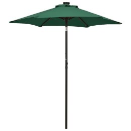  Parasol z lampkami LED, zielony, 200x211 cm, aluminium Lumarko!