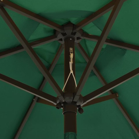  Parasol z lampkami LED, zielony, 200x211 cm, aluminium Lumarko!