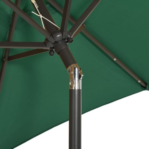  Parasol z lampkami LED, zielony, 200x211 cm, aluminium Lumarko!