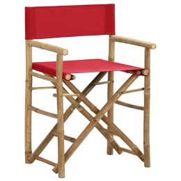  Składane krzesła reżyserskie 2 szt., czerwone, bambus i tkanina Lumarko!