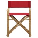  Składane krzesła reżyserskie 2 szt., czerwone, bambus i tkanina Lumarko!