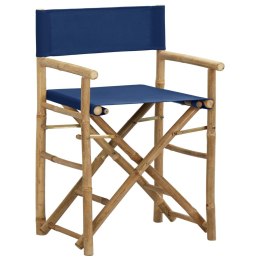  Składane krzesła reżyserskie 2 szt., niebieskie, bambus/tkanina Lumarko!