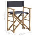  Składane krzesła reżyserskie, 2 szt., szare, bambus i tkanina Lumarko!