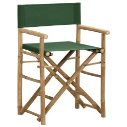  Składane krzesła reżyserskie, 2 szt., zielone, bambus i tkanina Lumarko!