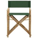  Składane krzesła reżyserskie, 2 szt., zielone, bambus i tkanina Lumarko!